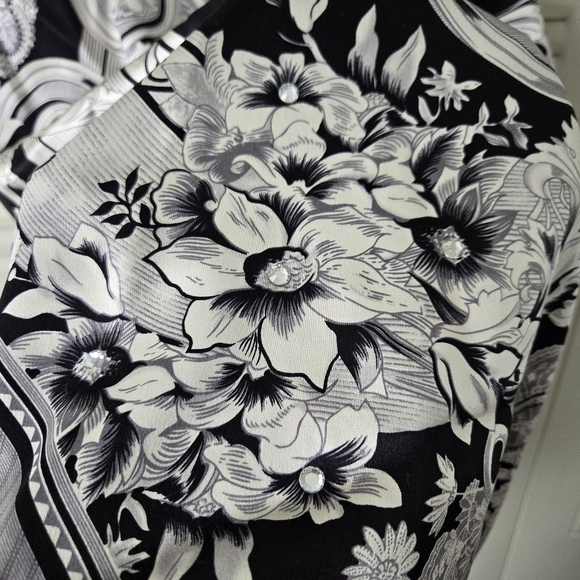 David Meister Y2K Silk Spaghetti Strap Paisley Bling Sheath Dress Size 8 #061 - Picture 6 of 9